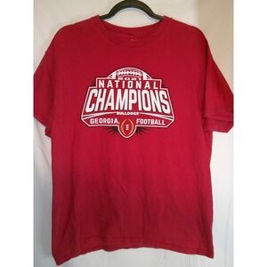 Georgia‎ Bulldogs 2021 National Champions Football T Shirt Red Men's Large